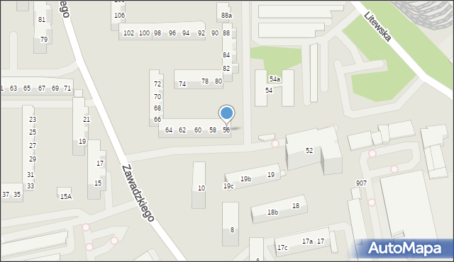 Szczecin, Zawadzkiego-Zośki Tadeusza, 56, mapa Szczecina