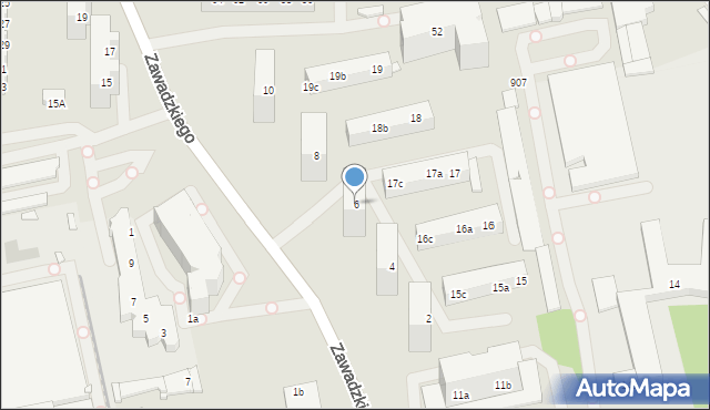 Szczecin, Zawadzkiego-Zośki Tadeusza, 6, mapa Szczecina