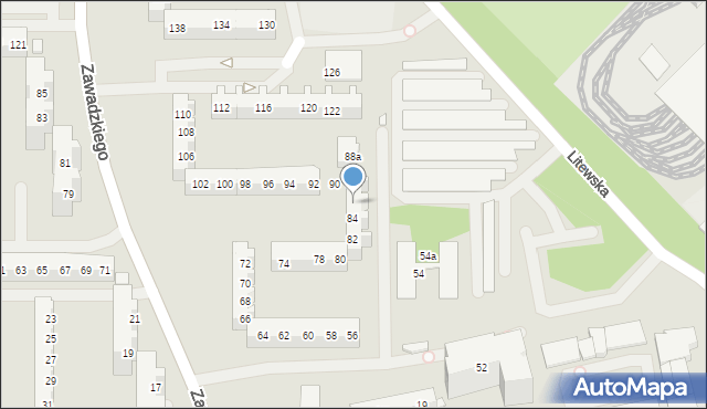 Szczecin, Zawadzkiego-Zośki Tadeusza, 86, mapa Szczecina