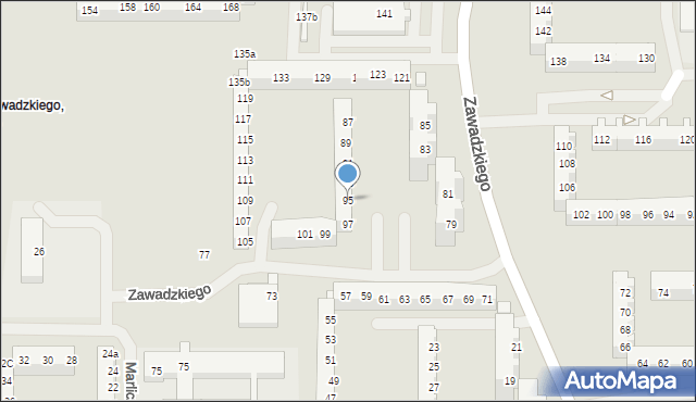 Szczecin, Zawadzkiego-Zośki Tadeusza, 95, mapa Szczecina