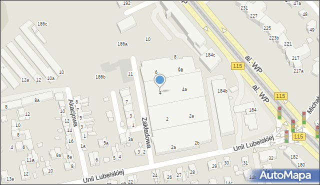 Szczecin, Zakładowa, 4, mapa Szczecina