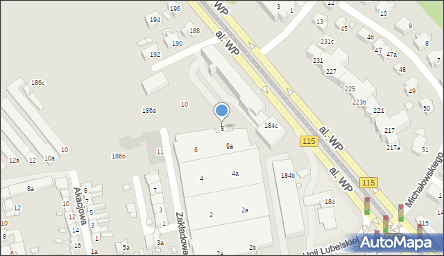 Szczecin, Zakładowa, 8, mapa Szczecina