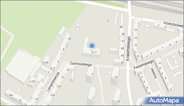 Szczecin, Zamoyskiego Jana, hetm., 2, mapa Szczecina
