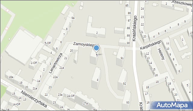 Szczecin, Zamoyskiego Jana, hetm., 5, mapa Szczecina