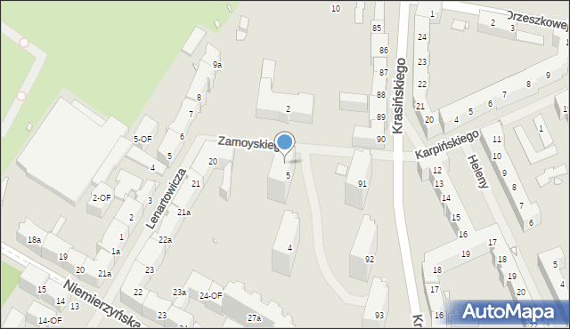 Szczecin, Zamoyskiego Jana, hetm., 5a, mapa Szczecina