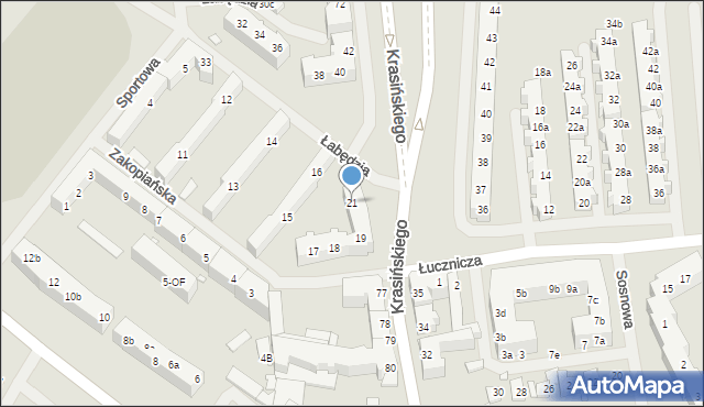 Szczecin, Zakopiańska, 21, mapa Szczecina