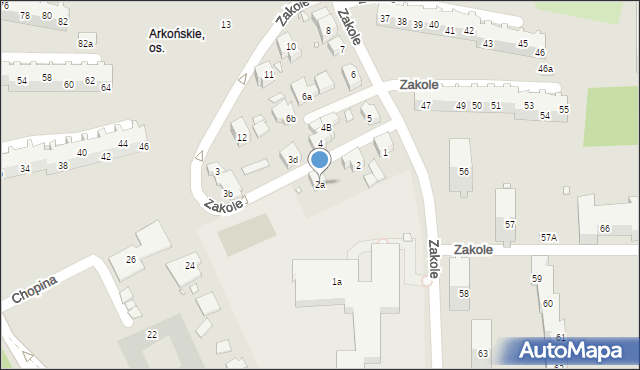 Szczecin, Zakole, 2a, mapa Szczecina