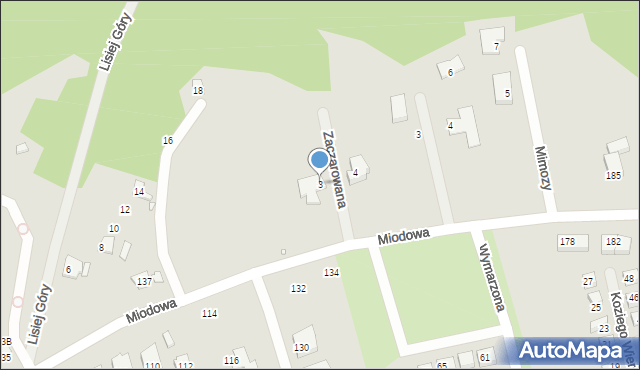 Szczecin, Zaczarowana, 3, mapa Szczecina