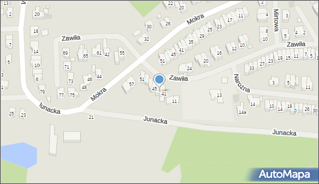 Szczecin, Zawiła, 43, mapa Szczecina