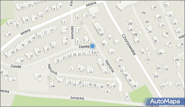 Szczecin, Zawiła, 5, mapa Szczecina