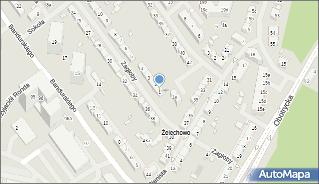 Szczecin, Zagłoby Jana Onufrego, 1, mapa Szczecina