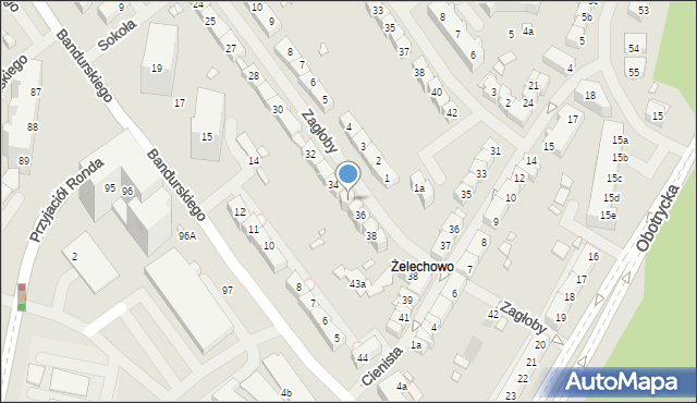 Szczecin, Zagłoby Jana Onufrego, 35, mapa Szczecina
