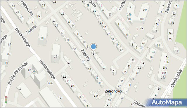 Szczecin, Zagłoby Jana Onufrego, 4, mapa Szczecina