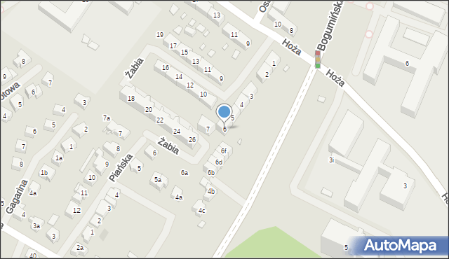 Szczecin, Żabia, 6, mapa Szczecina