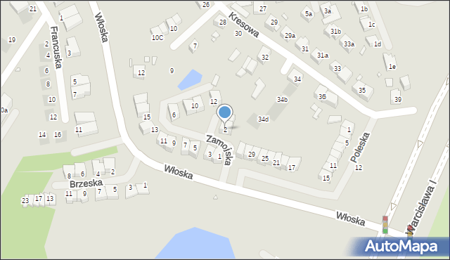 Szczecin, Zamojska, 2, mapa Szczecina