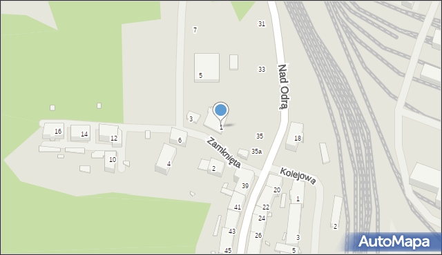 Szczecin, Zamknięta, 1, mapa Szczecina