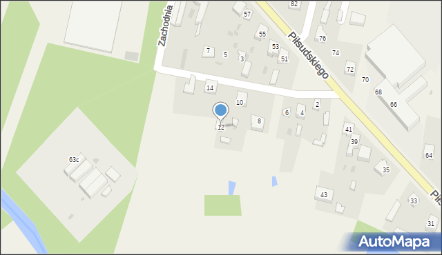 Szczerców, Zachodnia, 12, mapa Szczerców