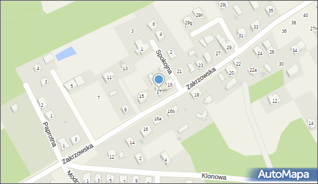 Szczodre, Zakrzowska, 17, mapa Szczodre