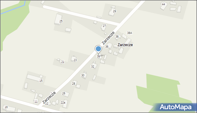 Szewna, Zarzecze, 34, mapa Szewna