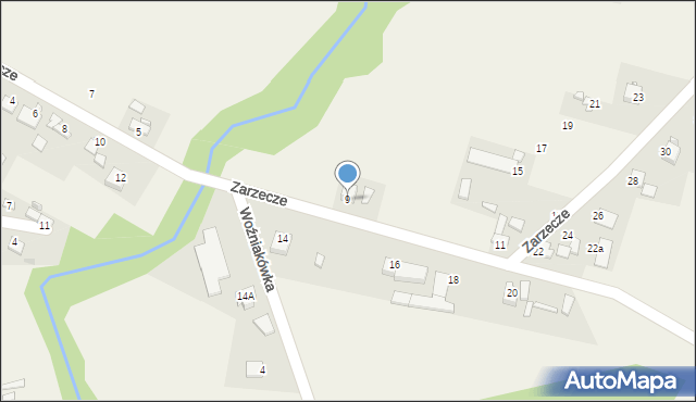 Szewna, Zarzecze, 9, mapa Szewna