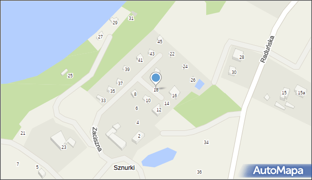 Sznurki, Zaciszna, 18, mapa Sznurki