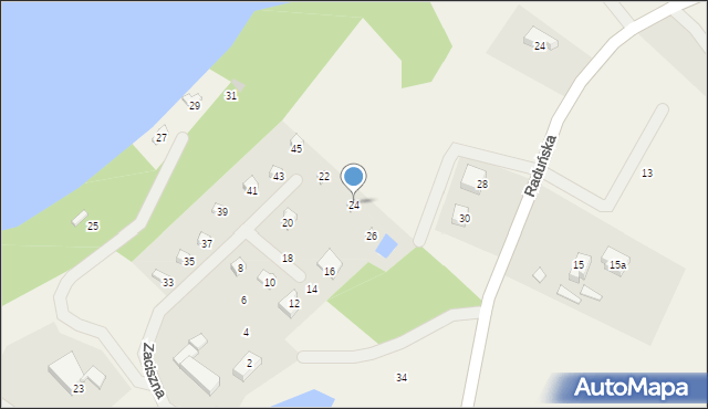 Sznurki, Zaciszna, 24, mapa Sznurki