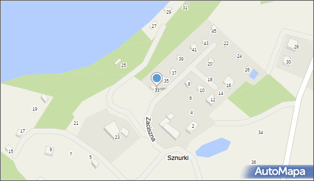 Sznurki, Zaciszna, 33, mapa Sznurki