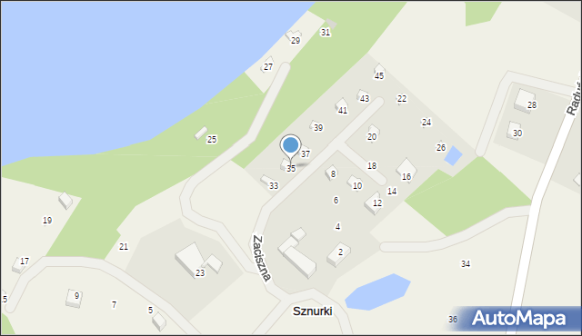 Sznurki, Zaciszna, 35, mapa Sznurki