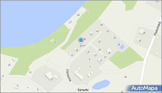 Sznurki, Zaciszna, 37, mapa Sznurki