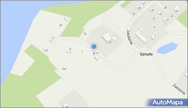 Sznurki, Zaciszna, 5, mapa Sznurki