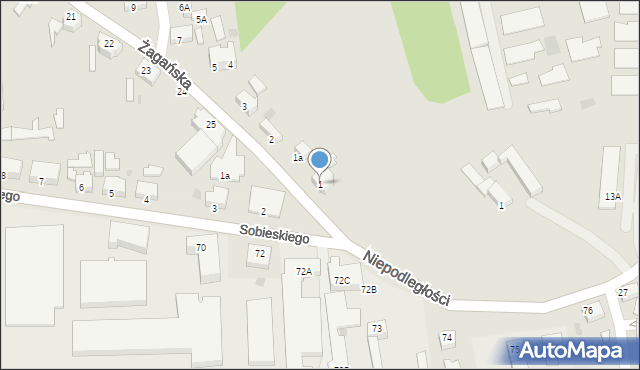 Szprotawa, Żagańska, 1, mapa Szprotawa