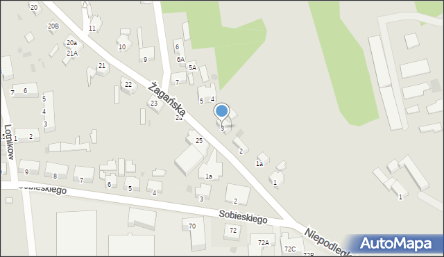 Szprotawa, Żagańska, 3, mapa Szprotawa