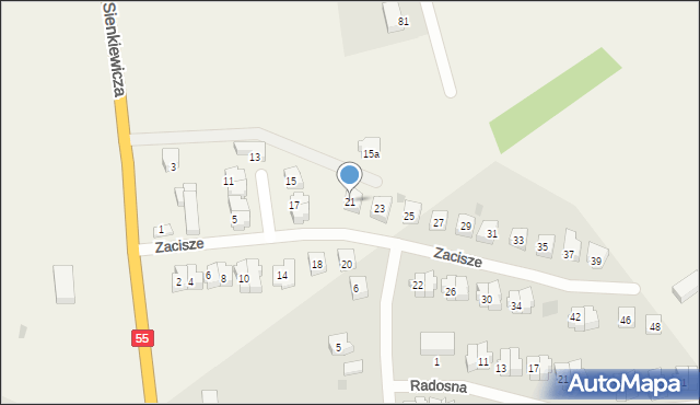 Sztum, Zacisze, 21, mapa Sztum