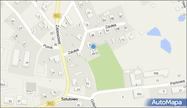 Sztutowo, Zaułek, 4A, mapa Sztutowo