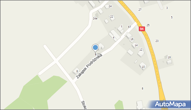 Szyce, Zakątek Podróżnika, 6, mapa Szyce