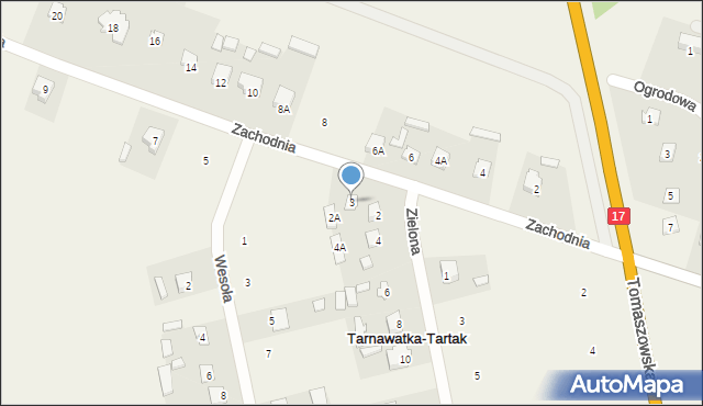 Tarnawatka-Tartak, Zachodnia, 3, mapa Tarnawatka-Tartak