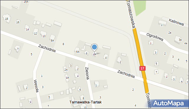 Tarnawatka-Tartak, Zachodnia, 4A, mapa Tarnawatka-Tartak