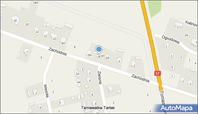Tarnawatka-Tartak, Zachodnia, 6, mapa Tarnawatka-Tartak