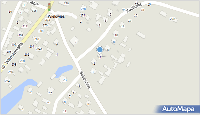 Tarnobrzeg, Zaciszna, 4, mapa Tarnobrzegu