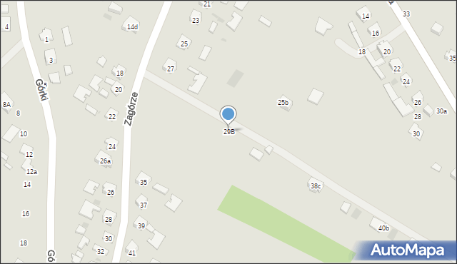 Tarnobrzeg, Zagórze, 29B, mapa Tarnobrzegu