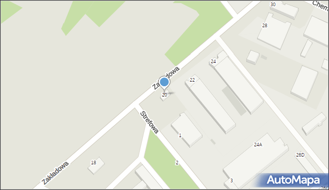 Tarnobrzeg, Zakładowa, 20, mapa Tarnobrzegu