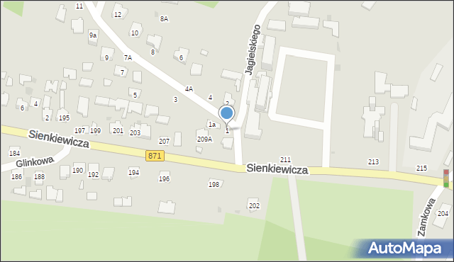 Tarnobrzeg, Zakrzowska, 1, mapa Tarnobrzegu