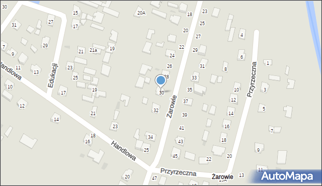 Tarnobrzeg, Zarowie, 30, mapa Tarnobrzegu