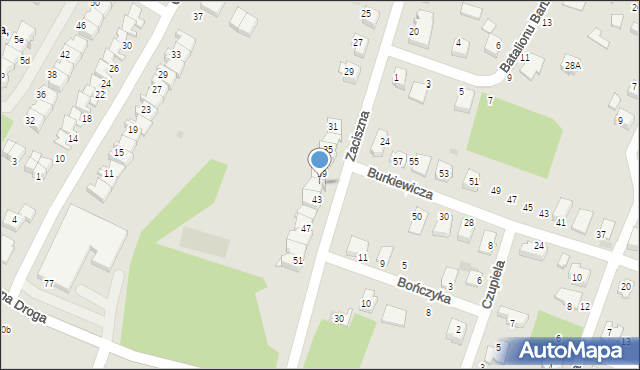 Tarnów, Zaciszna, 41, mapa Tarnów