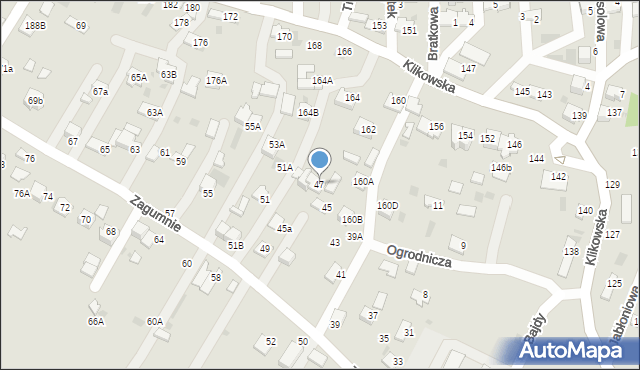 Tarnów, Zagumnie, 47, mapa Tarnów