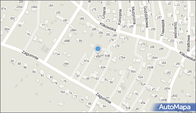 Tarnów, Zagumnie, 65A, mapa Tarnów