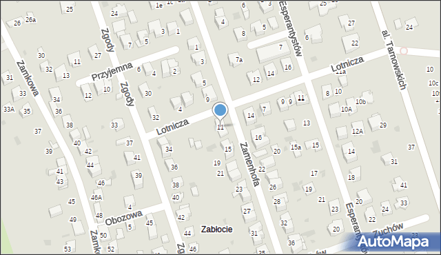 Tarnów, Zamenhofa Ludwika, dr., 11, mapa Tarnów