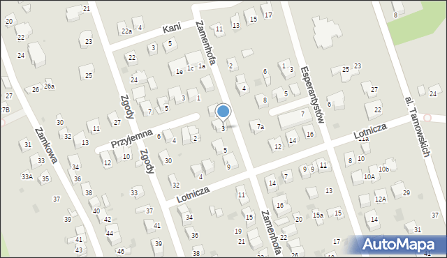 Tarnów, Zamenhofa Ludwika, dr., 3, mapa Tarnów