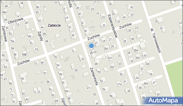 Tarnów, Zamenhofa Ludwika, dr., 42, mapa Tarnów