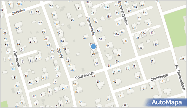 Tarnów, Zamenhofa Ludwika, dr., 49, mapa Tarnów